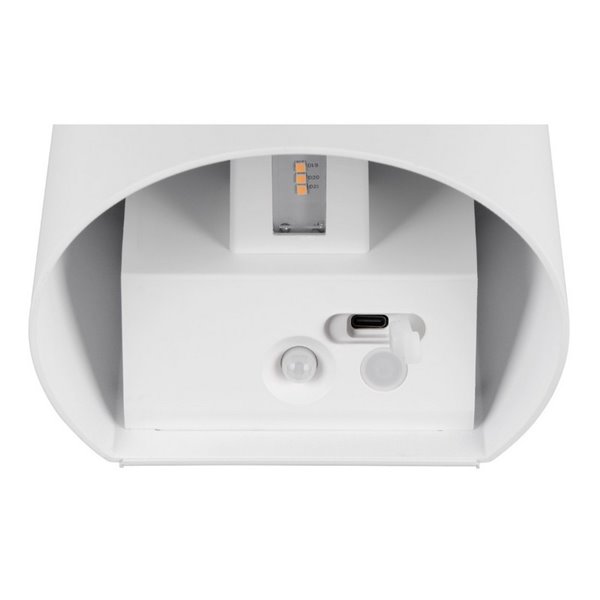 Aplique de pared sin cables para exterior GENIE redondeado sensor de movimiento, batería recargable USB IP44