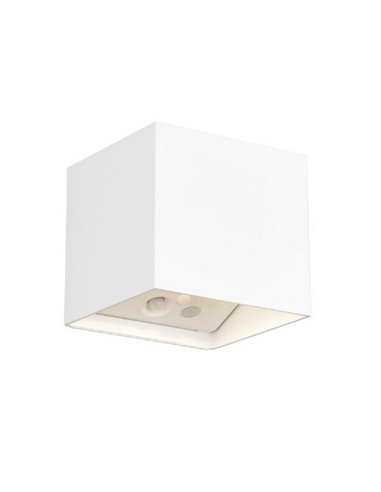 Aplique de pared cuadrado GENIE sin cables, con sensor de movimiento, batería recargable USB IP44