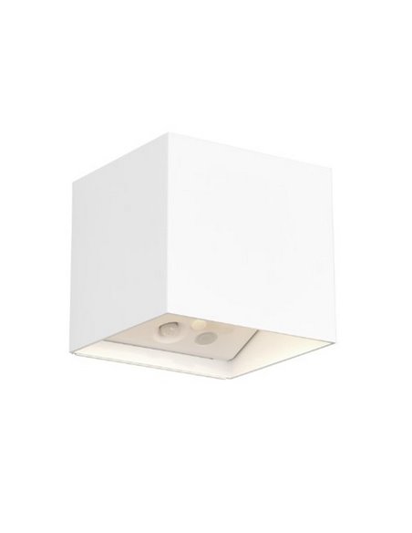 Aplique de pared cuadrado GENIE sin cables, con sensor de movimiento, batería recargable USB IP44