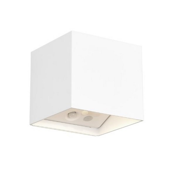 Aplique de pared cuadrado GENIE sin cables, con sensor de movimiento, batería recargable USB IP44
