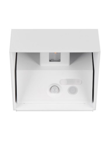 Aplique de pared cuadrado GENIE sin cables, con sensor de movimiento, batería recargable USB IP44