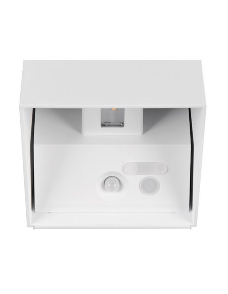 Aplique de pared cuadrado GENIE sin cables, con sensor de movimiento, batería recargable USB IP44