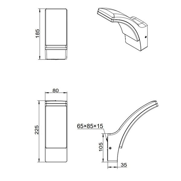 Luminária de parede LED minimalista BEJA 12,5W 1650lm, 4000K para exterior IP44 Antracita