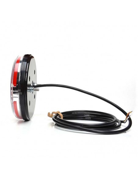 Feu arrière LED rond 3 fonctions 12 et 24 volts homologué clignotant progressif | Éclairage LeonLeds