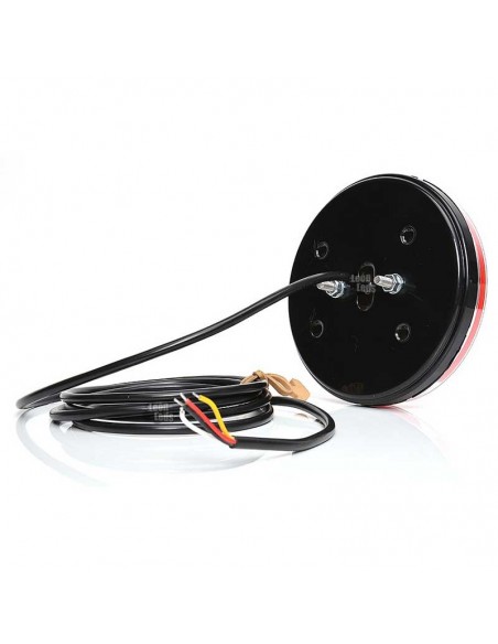 Lanterna traseira redonda de LED com 3 funções, 12 e 24 volts, pisca progressiva aprovada | Iluminação LeonLeds