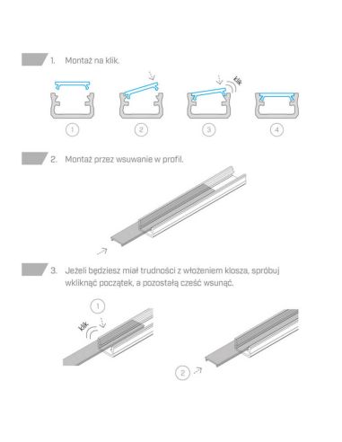 Difusor semitransparente para tiras de LED ML fosco 2M para perfil ABCDGHQWYZ COSMO RETO J Q18 Q20 W | LeonLeds