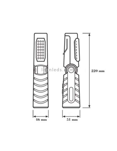 Osram Foldable 80 Ledil201 Lampe de poche LED ronde rechargeable magnétique avec crochet | Éclairage LeonLeds