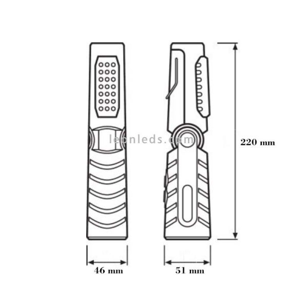 Osram Foldable 80 Ledil201 Lampe de poche LED ronde rechargeable magnétique avec crochet | Éclairage LeonLeds