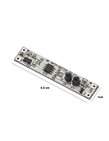 Medidas Dimmer LED Sin Contacto OPTO con Función Delay OFF para Perfiles LUMINES 12/24V