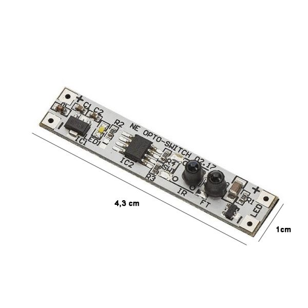 Medidas Dimmer LED Sin Contacto OPTO con Función Delay OFF para Perfiles LUMINES 12/24V