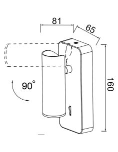 Aplique Lector Mini NOTTE GU10 (No incluida), con base rectangular 160cm H, blanco /negro/niquel satinado 2