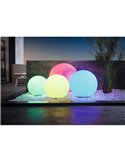 Lámpara de pie bola inteligente Ø50cm MONTEROLO-Z, CTT, RGB + control remoto, IP65