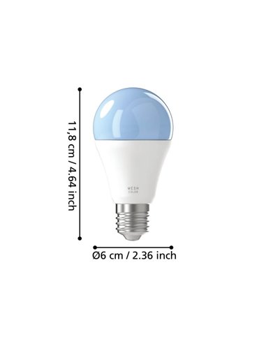 Bombilla LED inteligente E27 CONNECT-Z, 9W 2700K/6500K RGB+TW, regulable en intensidad