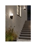 Aplique de pared exterior FARINDOLA, acero negro y plástico blanco, E27 (no incl.)
