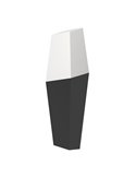Aplique de pared exterior FARINDOLA, acero negro y plástico blanco, E27 (no incl.)