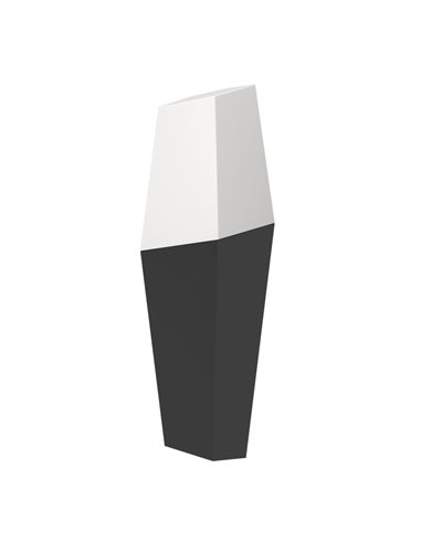 Aplique de pared exterior FARINDOLA, acero negro y plástico blanco, E27 (no incl.)