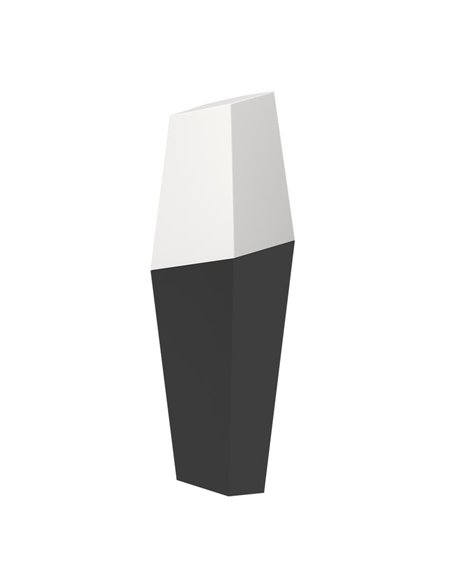 Aplique de pared exterior FARINDOLA, acero negro y plástico blanco, E27 (no incl.)