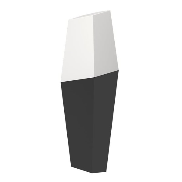 Aplique de pared exterior FARINDOLA, acero negro y plástico blanco, E27 (no incl.)