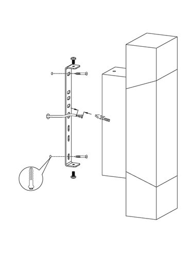 Aplique LED de pared exterior GORZANO, antracita 4,8W 550Lm 3000K, IP44