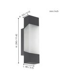 Aplique LED de pared exterior GORZANO, antracita 4,8W 550Lm 3000K, IP44