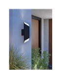 Aplique LED de pared geométrico de exterior SPIAZZINA, 2x2,5W 360Lm 3000K, negro IP55