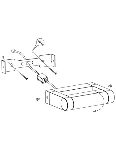 Aplique LED de pared BRIANZA, con cabezal giratorio 350º, negro 4,8W 550Lm 3000K, IP44