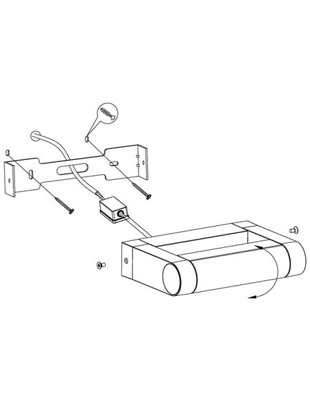 Luminária de parede LED BRIANZA, com cabeça giratória de 350°, preta 4,8W 550Lm 3000K, IP44