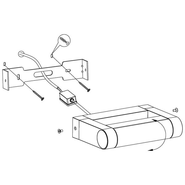 Applique murale LED BRIANZA, avec tête rotative à 350°, noire 4,8W 550Lm 3000K, IP44