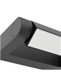 Aplique LED de pared BRIANZA, con cabezal giratorio 350º, negro 4,8W 550Lm 3000K, IP44
