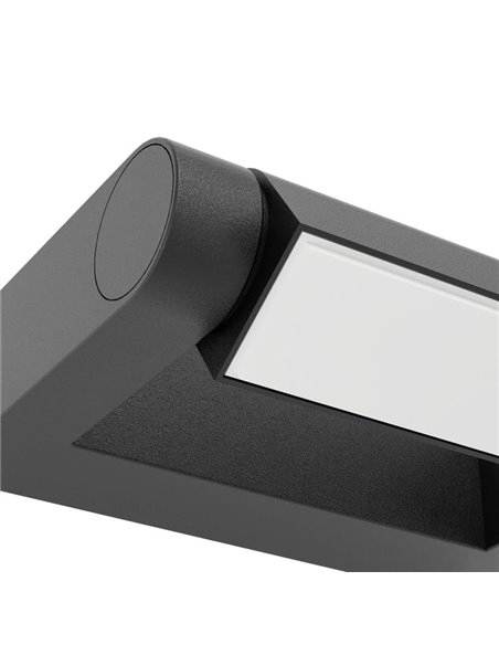 Aplique LED de pared BRIANZA, con cabezal giratorio 350º, negro 4,8W 550Lm 3000K, IP44