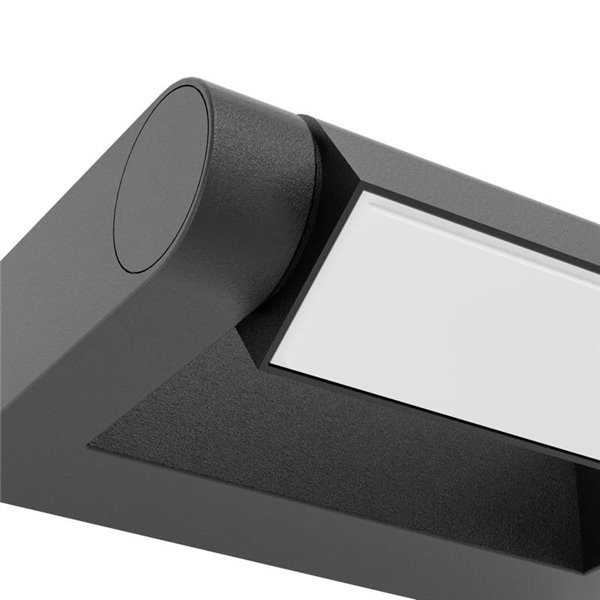 Aplique LED de pared BRIANZA, con cabezal giratorio 350º, negro 4,8W 550Lm 3000K, IP44
