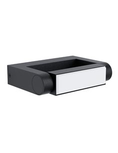 Aplique LED de pared BRIANZA, con cabezal giratorio 350º, negro 4,8W 550Lm 3000K, IP44