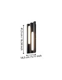 Aplique LED de pared para exterior FANDINA, negro, 2X4,2W 1000Lm 3000K, IP55