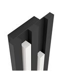 Aplique LED de pared para exterior FANDINA, negro, 2X4,2W 1000Lm 3000K, IP55