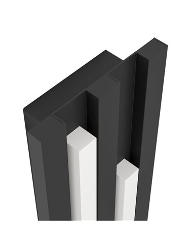 Aplique LED de pared para exterior FANDINA, negro, 2X4,2W 1000Lm 3000K, IP55