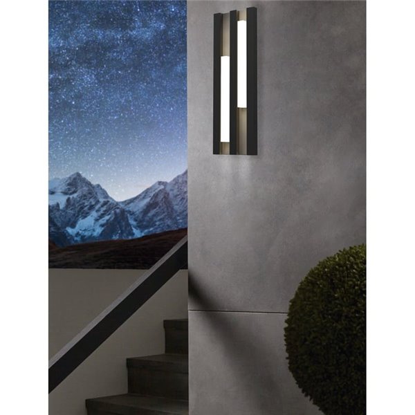 Aplique LED de pared para exterior FANDINA, negro, 2X4,2W 1000Lm 3000K, IP55