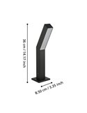 Baliza LED de zócalo exterior UGENTO, negro 2x4,5W 960Lm 3000K, IP44