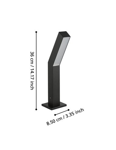 Baliza LED de zócalo exterior UGENTO, negro 2x4,5W 960Lm 3000K, IP44