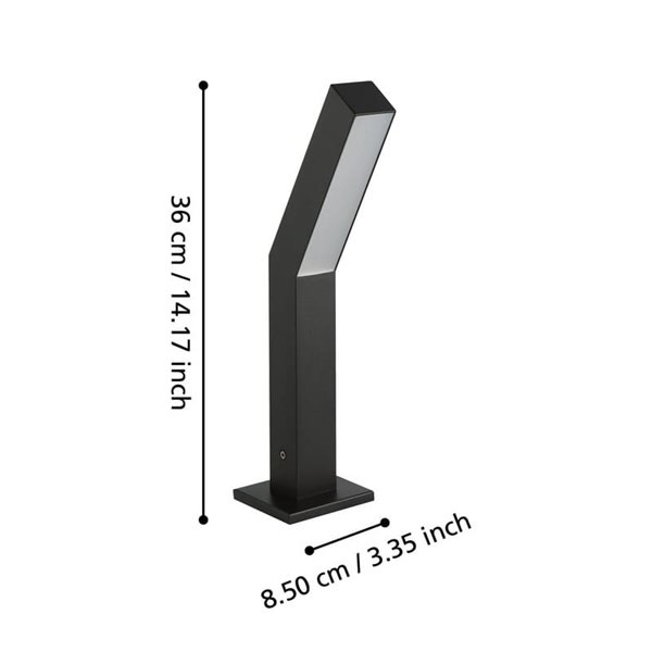 Baliza LED de zócalo exterior UGENTO, negro 2x4,5W 960Lm 3000K, IP44