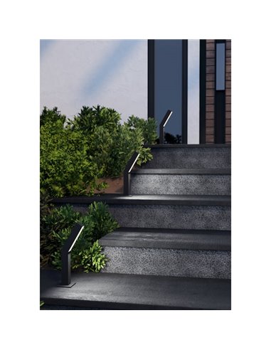 Baliza LED de zócalo exterior UGENTO, negro 2x4,5W 960Lm 3000K, IP44