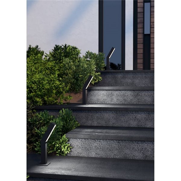 Baliza LED de zócalo exterior UGENTO, negro 2x4,5W 960Lm 3000K, IP44