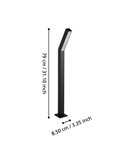Lámpara de pie LED exterior UGENTO, de acero negro, 2x4,5W 960Lm 3000K,IP44