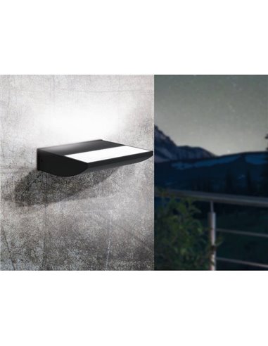 Aplique LED de pared para exteriores SORRONARO, con luz cálida hacia arriba, 10,5W 1000Lm 3000K, IP64