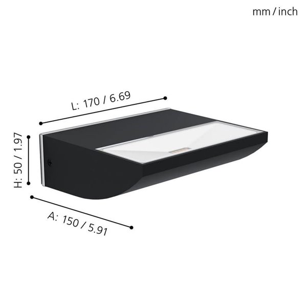Aplique LED de pared para exteriores SORRONARO, con luz cálida hacia arriba, 10,5W 1000Lm 3000K, IP64
