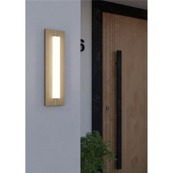 Aplique de pared LED exterior BITETTO, base madera 7W 770Lm 3000K, IP44