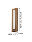 Aplique de pared LED exterior BITETTO, base madera 7W 770Lm 3000K, IP44