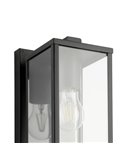 Aplique de pared exterior en acero negro BUDRONE, con carcasa de vidrio, E27, IP44
