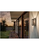 Lámpara de pie exterior ALAMONTE 3, con estructura de metal a rayas negro, E27, IP44