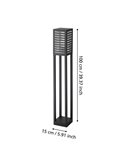 Lámpara de pie exterior ALAMONTE 3, con estructura de metal a rayas negro, E27, IP44