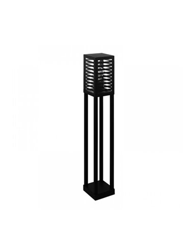 Lámpara de pie exterior ALAMONTE 3, con estructura de metal a rayas negro, E27, IP44